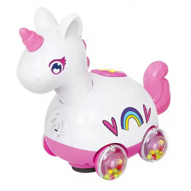 Музыкальная каталка Единорог Yufeng 11х17х16 см Разноцветный (148306)