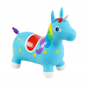 Прыгун лошадка Jin Jia Tai Единорог 59х25х50 см Голубой (137424)