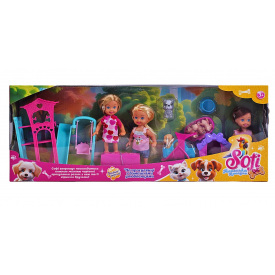 Набор кукол Yufeng Sofi На прогулке с домашними любимцами 3 шт 11 см Multicolor (155338)