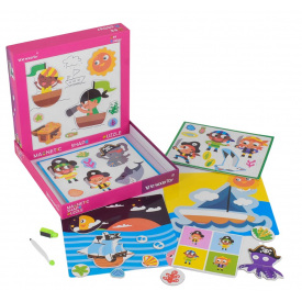 Магнитные пазлы Vivi Wood Toy 4x0.2x6 см Разноцветный (99040)