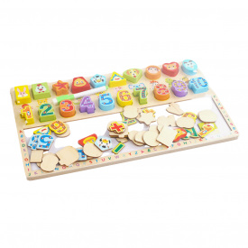 Логическая деревянная доска Masoza 3в1 40.5х23х1.2 см Разноцветный (158064)