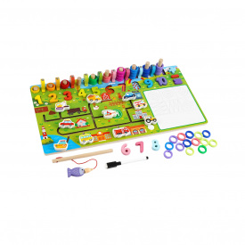 Логическая деревянная доска WToys Чудо-логика Машинки 45х1х22 см Разноцветный (162820)