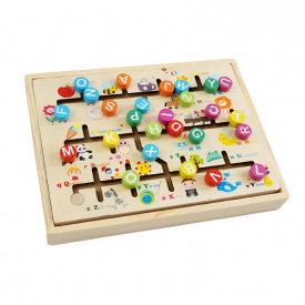 Деревянный пальчиковый лабиринт Yufeng 3в1 28х3х21 см Разноцветный (160644)