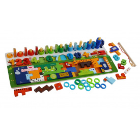 Игровая логическая деревянная доска Yufeng 45х1х18 см Разноцветный (158605)