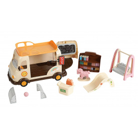 Игрушечный автобус Stomle Family Школа 27х13х17 см Бежево-коричневый (150928)