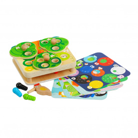 Магнитная игра Pretty Bear 10 червячков 8 карточек для смены поля Разноцветный (128242)