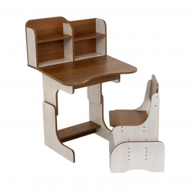 Парта школьная со стулом Yufeng ЛДСП 100x70x45 см Коричневый (52992)