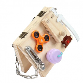 Бизиборд деревянный WENYI 15х9х20.5 см Разноцветный (110602)