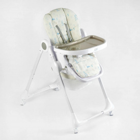 Стульчик для кормления Joy ПВХ 4 колеса White and Beige (145030)