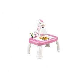 Детский столик с проектором Yufeng Единорог 43х29х44 см Розово-белый (154790)