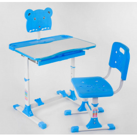 Парта со стульчиком регулируемая Yufeng 70х49 см Синий (94159)