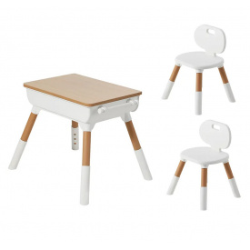 Детский комплект мебели Urbankit стол и 2 шт стула 55х55х40 см Бело-коричневый KK54P