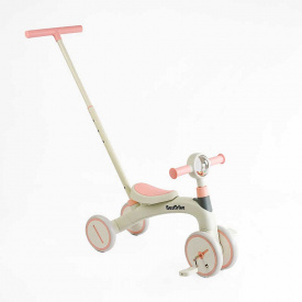 Велосипед трехколесный Best Trike 8"/6" Бело-розовый (163781)
