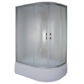 Душевой бокс BRAVO OBRA 2150×800 полукруглый, стекло 4 мм + поддон 120x80 белый (000029094)
