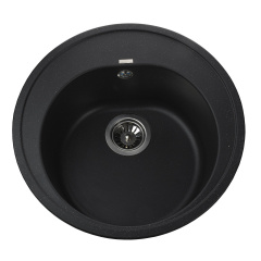 Гранитная мойка Globus Lux MARTIN 510х510 врезная, черная Михайлівка