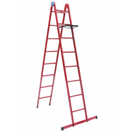 Лестница универсальная металлическая Господар 8 ступенек со столиком h 2150/4740 мм (79-1018)