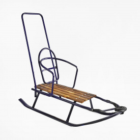 Сани плоские с ручкой-толкателем Yufeng 86х36х82 см Синий (142739)