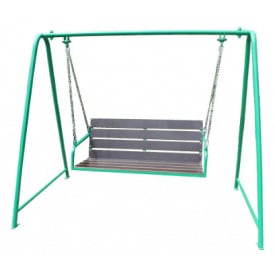 Підвісна гойдалка-лавочка No704 металева конструкція з фанерою сидіння