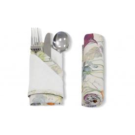 Серветки сервірувальні на стіл Мімоза-2 (40 × 40 см, 2 шт., бавовна, овочі, білий) IMI