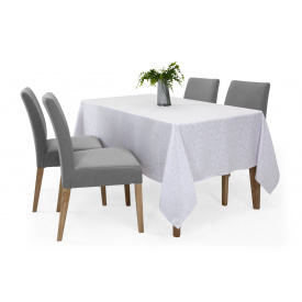 Скатертина жаккардова Лавандін-1 (150 × 170 см, поліестер, білий) IMI