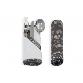 Серветки сервірувальні на стіл Ірис-2 (40 × 40 см, 2 шт., бавовна, паста, чорний) IMI