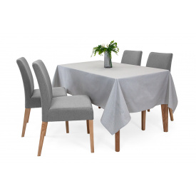 Скатертина Аніс-1 (180 × 150 см, бавовна, в горох, сірий) IMI