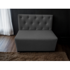 Диван для кафе Tobi Sho Бостон с высокой спинкой и пуговицами 1200x630x850, кожзам Серый 2233