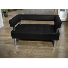 Диван офисный Tobi Sho Комфорт со спинкой и подлокотниками 1200x530x750, кожзам Черный 2230