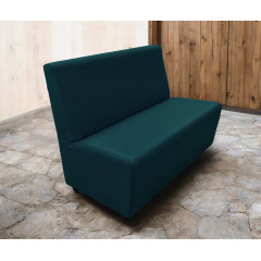 Диван для кафе Tobi Sho Прайм с высокой спинкой без подлокотников 1500x630x850, кожзам Морская волна 2215 Приморск