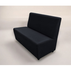 Диван для кафе Tobi Sho Прайм з високою спинкою без підлокітників 1500x630x850, шкірзам Чорний 2230 Броди