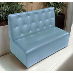 Диван для кафе Tobi Sho Бостон з високою спинкою та ґудзиками 1500x630x850, шкірзам Блакитний 2220 Кропивницький