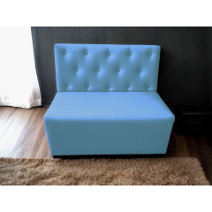Диван для кафе Tobi Sho Бостон з високою спинкою та ґудзиками 1200x630x850, шкірзам Блакитний 2220 Бучач