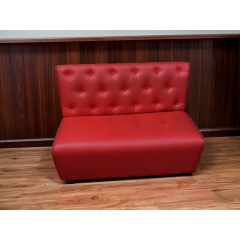 Диван для кафе Tobi Sho Бостон з високою спинкою та ґудзиками 1500x630x850, шкірзам Червоний 2210 Запоріжжя