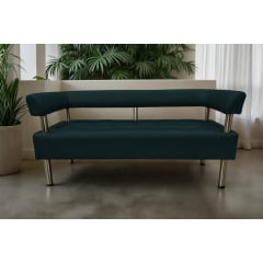 Диван офисный Tobi Sho Комфорт со спинкой и подлокотниками 1800x530x750, кожзам Морская волна 2215 Гуляйполе