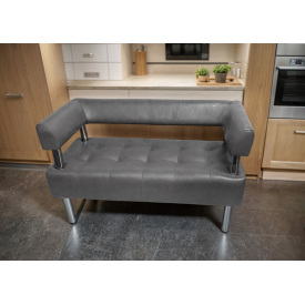 Диван офісний Tobi Sho Комфорт зі спинкою та підлокітниками 1200x530x750, шкірзам Сірий 2233