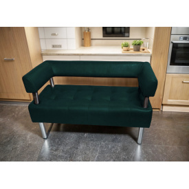 Диван офісний Tobi Sho Комфорт зі спинкою та підлокітниками 1200x530x750, шкірзам Морська хвиля 2215