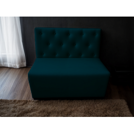 Диван для кафе Tobi Sho Бостон з високою спинкою та ґудзиками 1200x630x850, шкірзам Морська хвиля 2215