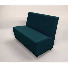 Диван для кафе Tobi Sho Прайм с высокой спинкой без подлокотников 1500x630x850, кожзам Морская волна 2215