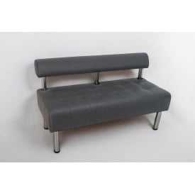 Диван офісний Tobi Sho Сіті зі спинкою без підлокітників 1000x530x750, шкірзам Сірий 2233