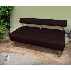 Диван офісний Tobi Sho Сіті зі спинкою без підлокітників 1800x530x750, шкірзам Темний шоколад 22311