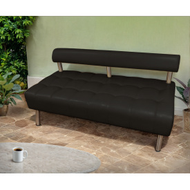 Диван офісний Tobi Sho Сіті зі спинкою без підлокітників 1800x530x750, шкірзам Чорний 2230