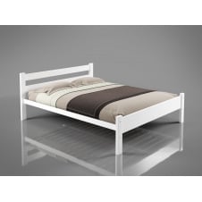 Двоспальне ліжко Ділайт Тенеро 140х200 см дерев'яне біле з метало-каркасом