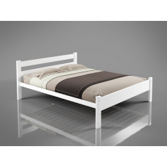 Двоспальне ліжко Ділайт Тенеро 140х200 см дерев'яне біле з метало-каркасом Славута