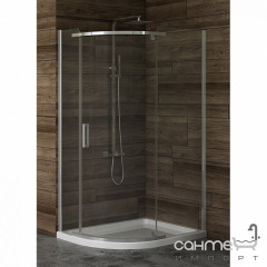 Душевая кабина полукруглая асимметричная New Trendy New Komfort 100x80 K-0438 графитовое стекло Кропивницький