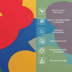 Вологопоглинаючий килимок Sticker Wall 35x58 см Різнокольоровий (SW-00002562) Слов'янськ