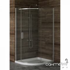 Душевая кабина полукруглая асимметричная New Trendy New Komfort 100x80 K-0439 прозрачное стекло Ирпень
