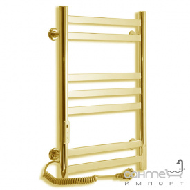 Электрический полотенцесушитель Laris Кватро П7 Е 400x600 золото, подключение справа