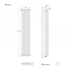Радіатор дизайнерський Ideale Viola 13 7х1800х335 мм Білий Городок