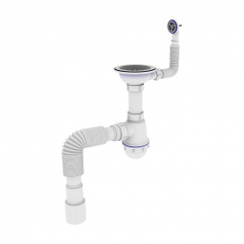 Сифон для мойки Kronoplast 3 1/2" пластик, белый (SM27010343)