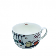 Чашка фарфоровая S&T 3186 Coffee is always 650 мл 12,2x9 см 23275
